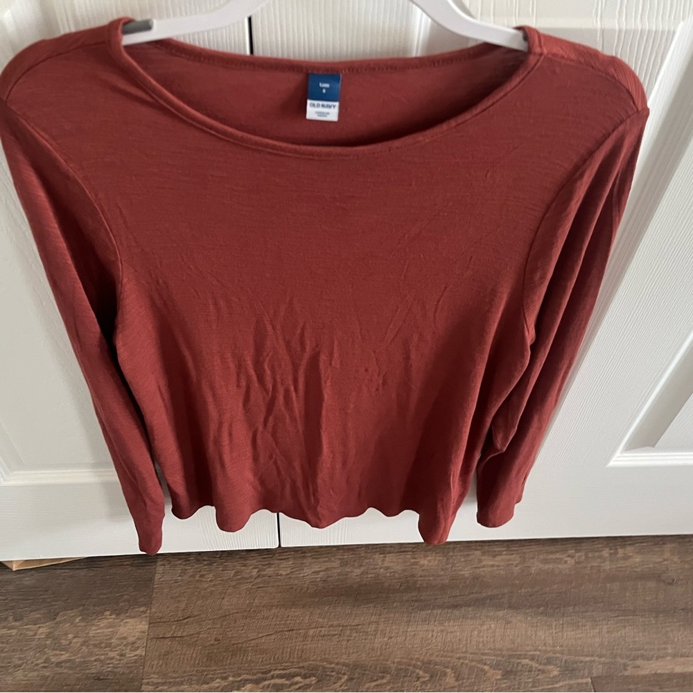 Old Navy Small Luxe Brown Long Sleeve Tee, NWOT
